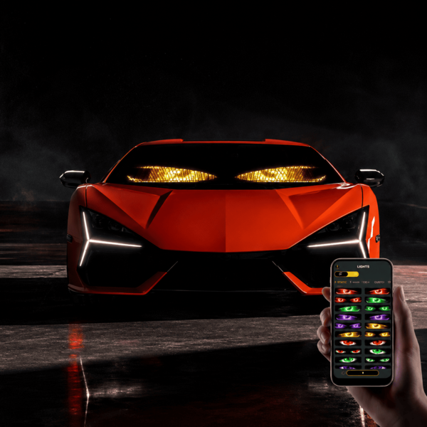 車用LEDディスプレイ スマホで光る演出 Devil's Eyes|16×32・約17cm幅
