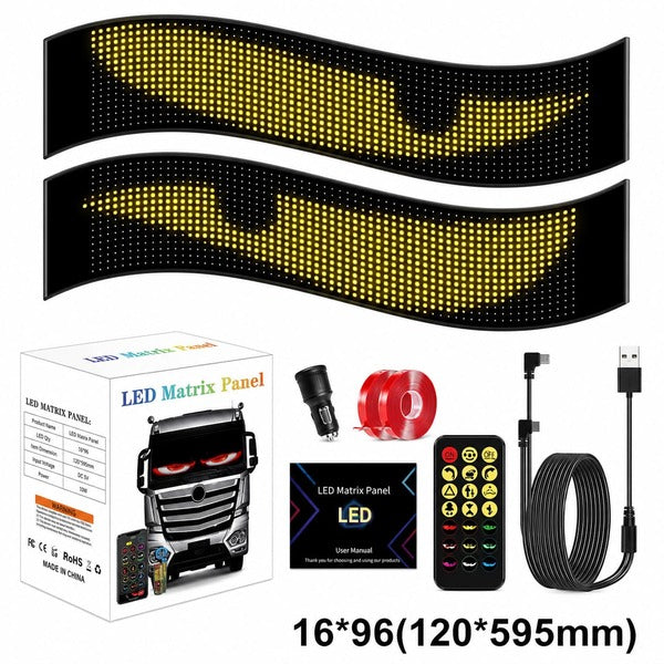 車用LEDディスプレイ スマホで光る演出 Devil's Eyes|16×96・約60cm幅