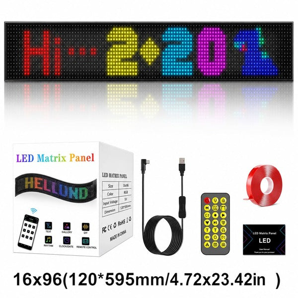 LED看板 スマホで長め表示 ロング|16×96・約60cm幅 フレキシブルデジタルサイネージ