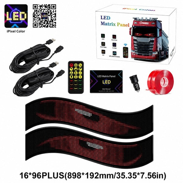 車用LEDディスプレイ 遠くまで届く大型 PLUS|16×96・約90cm幅