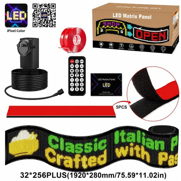 LEDサイン 施設向け2段特大 PLUS|32×256・約192cm幅 フレキシブルデジタルサイネージ