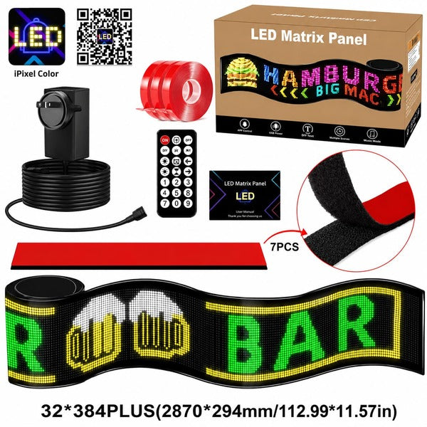 LEDサイン 街頭サイズの2段特大 PLUS|32×384・約287cm幅 フレキシブルデジタルサイネージ