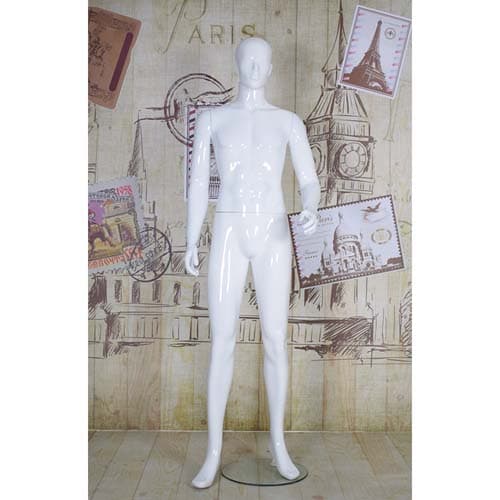 全身 男性リアルマネキン【グロスホワイト】|誉PRINTING