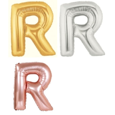メタリック レターバルーン【R】(ゴールド,シルバー,ローズゴールド)(7",14",40")|誉PRINTING