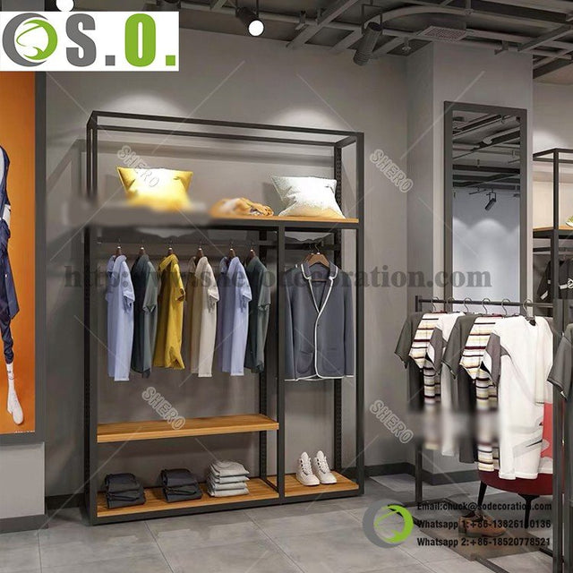 靴ディスプレイと木製小売衣類ディスプレイラック衣料品店のため|誉PRINTING