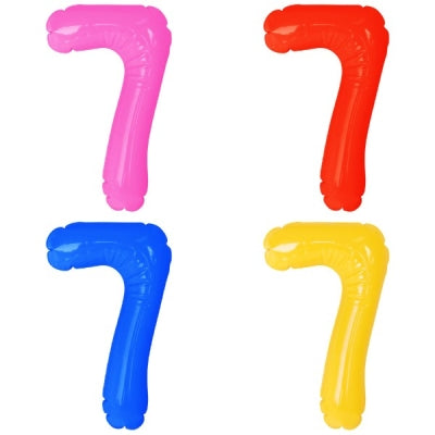 エアポップレターバルーン (ピンク,レッド,ブルー,イエロー,グリーン,オレンジ) 「7」|誉PRINTING
