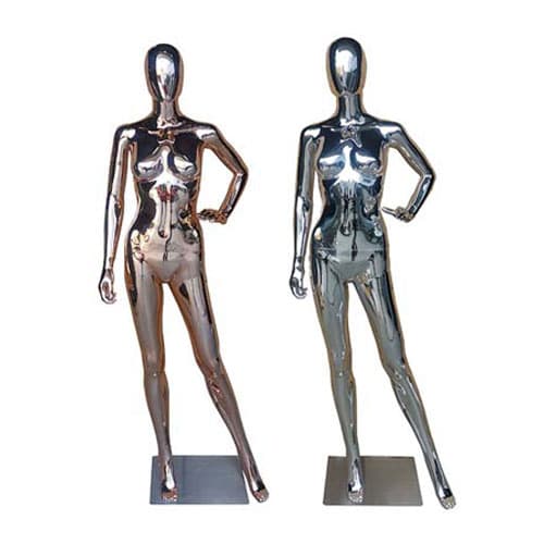 全身 女性マネキン【ゴールドメタルクローム/ シルバーメタルクローム】|誉PRINTING