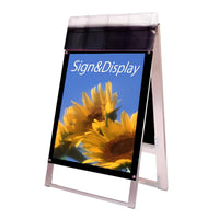 パンフレットケース付ポスタースタンド看板ブラック(屋外用)|誉PRINTING