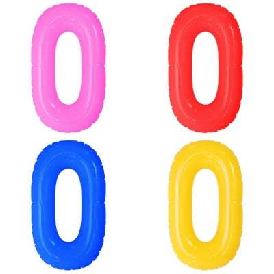 エアポップレターバルーン (ピンク,レッド,ブルー,イエロー,グリーン,オレンジ) 「0」|誉PRINTING