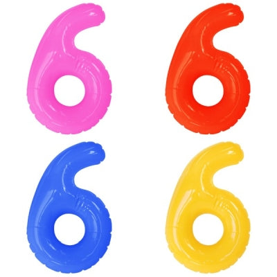 エアポップレターバルーン (ピンク,レッド,ブルー,イエロー,グリーン,オレンジ) 「6」|誉PRINTING