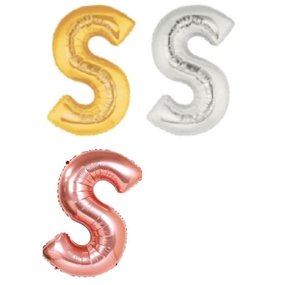 メタリック レターバルーン【S】(ゴールド,シルバー,ローズゴールド)(7",14",40")|誉PRINTING