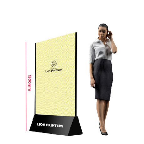 【コロナ対策】デザイナーズパーテーション フロア ブラックスタンド(ヘリンボーン)|誉PRINTING