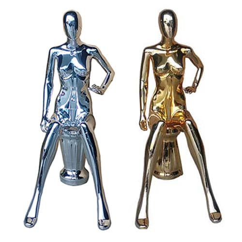 座りポーズ 女性マネキン【ゴールド / ローズゴールド / シルバー】|誉PRINTING