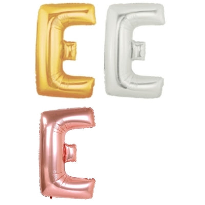 メタリック レターバルーン【E】(ゴールド,シルバー,ローズゴールド)(7",14",40")|誉PRINTING