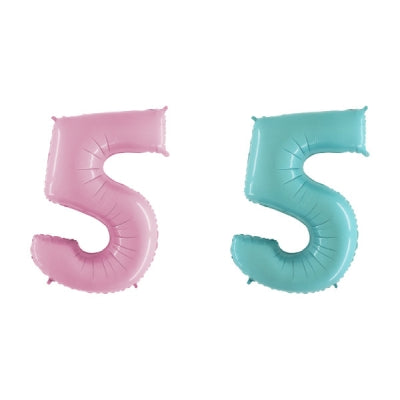 GRB40" ナンバーバルーン (パステルピンク,パステルブルー) 5|誉PRINTING