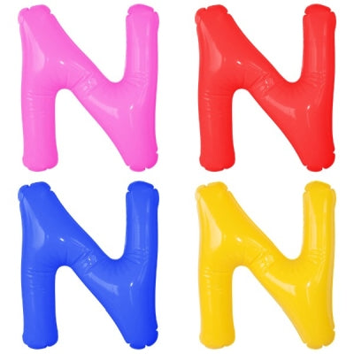 エアポップレターバルーン (ピンク,レッド,ブルー,イエロー,グリーン,オレンジ) 「N」|誉PRINTING