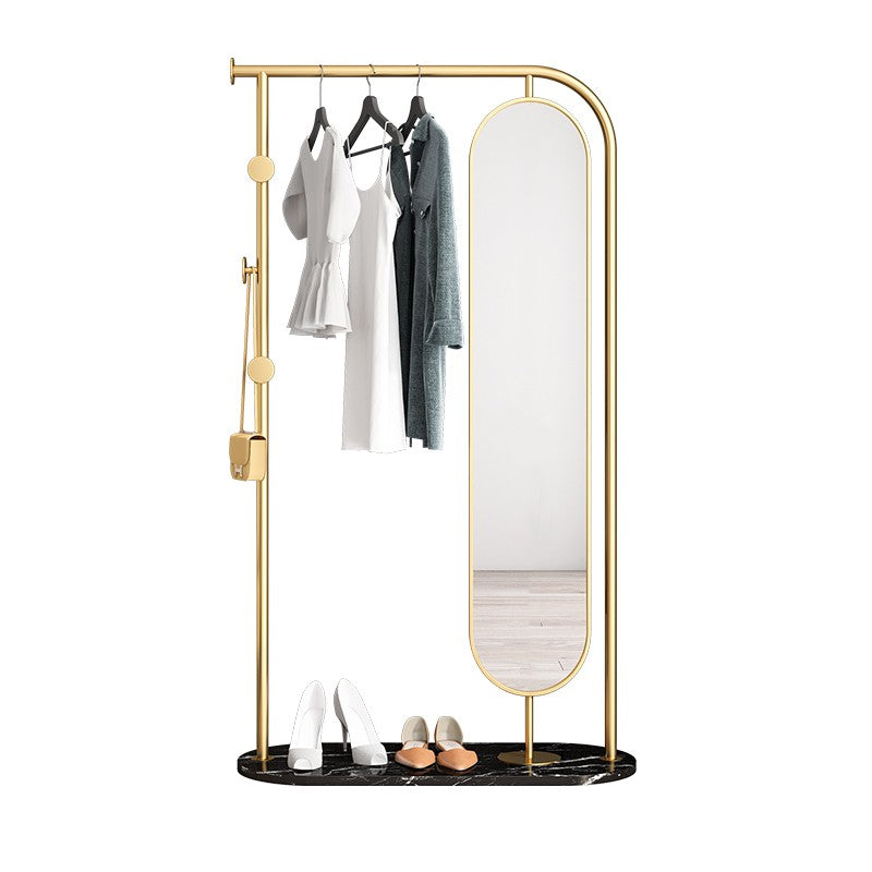 ゴールドミラー付きハンガーラック01|誉PRINTING