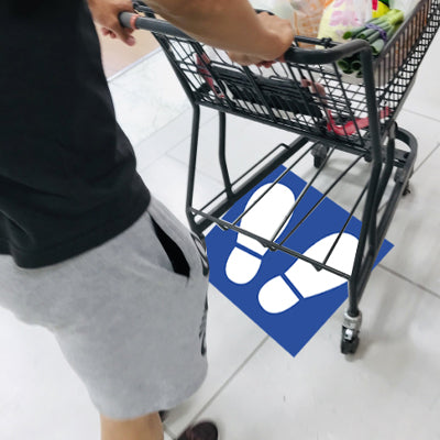 【コロナ対策】ソーシャルディスタンス 足マーク床用 誘導シール|誉PRINTING