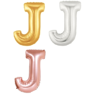 メタリック レターバルーン【J】(ゴールド,シルバー,ローズゴールド)(7",14",40")|誉PRINTING
