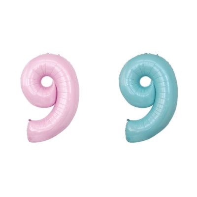 GRB40" ナンバーバルーン (パステルピンク,パステルブルー) 9|誉PRINTING