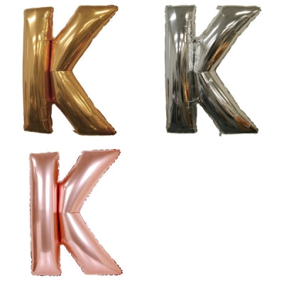 メタリック レターバルーン【K】(ゴールド,シルバー,ローズゴールド)(7",14",40")|誉PRINTING