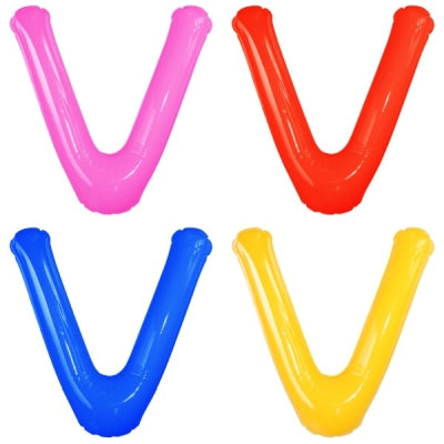 エアポップレターバルーン (ピンク,レッド,ブルー,イエロー,グリーン,オレンジ) 「V」|誉PRINTING