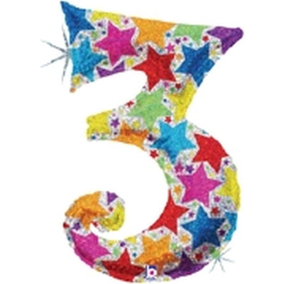 ホログラフィックレターバルーン40”「3」|誉PRINTING