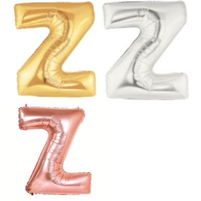 メタリック レターバルーン【Z】(ゴールド,シルバー,ローズゴールド)(7",14",40")|誉PRINTING