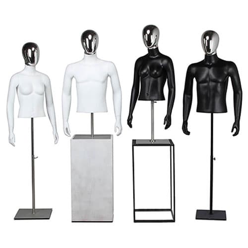 【メタルヘッド】ハーフボディ 男性/女性マネキン|誉PRINTING