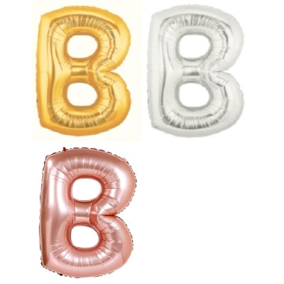 メタリック レターバルーン【B】(ゴールド,シルバー,ローズゴールド)(7",14",40")|誉PRINTING
