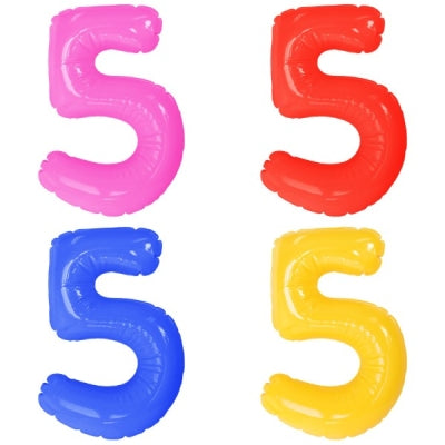 エアポップレターバルーン (ピンク,レッド,ブルー,イエロー,グリーン,オレンジ) 「5」|誉PRINTING