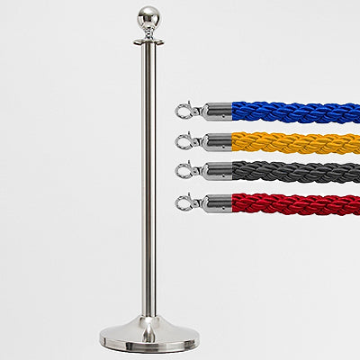 ロープパーテーションQ01Cシルバー|誉PRINTING