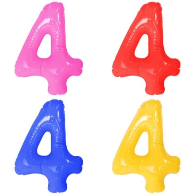 エアポップレターバルーン (ピンク,レッド,ブルー,イエロー,グリーン,オレンジ) 「4」|誉PRINTING