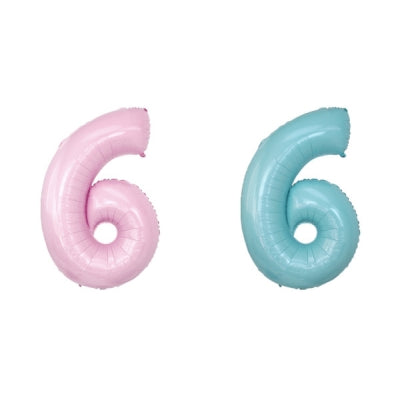 GRB40" ナンバーバルーン (パステルピンク,パステルブルー) 6|誉PRINTING