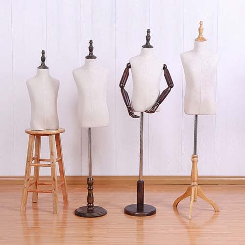 【リネン素材×木製アーム】子供用 ハーフボディマネキン|誉PRINTING