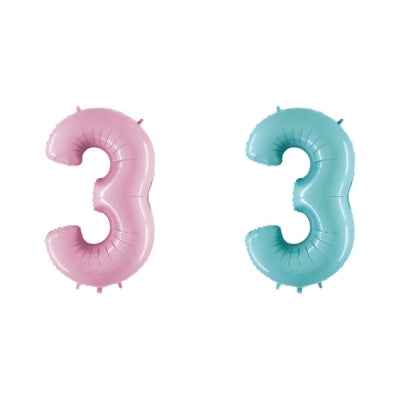 GRB40" ナンバーバルーン (パステルピンク,パステルブルー) 3|誉PRINTING