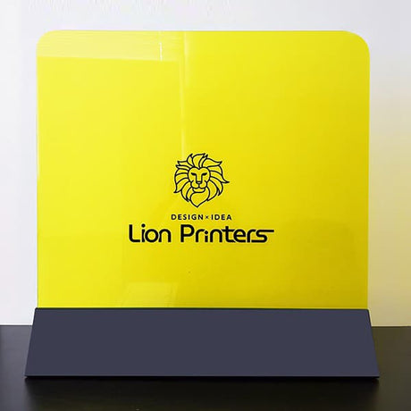 【コロナ対策】デザイナーズパーテーション 卓上 ブラックスタンド(ソリッドカラー)|誉PRINTING