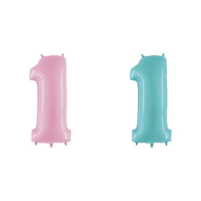 GRB40" ナンバーバルーン (パステルピンク,パステルブルー) 1|誉PRINTING