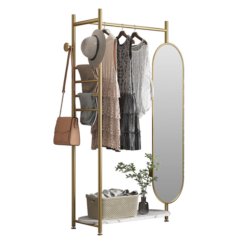 ゴールドミラー付きハンガーラック03|誉PRINTING