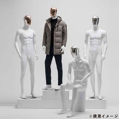 メタル製男性マネキン 白色仕上げで全身展示に最適