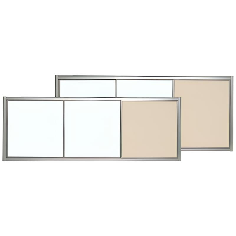 <国産>ビジネス引分 2面ホーローホワイトボード ワンウェイ掲示板(732 サンド)(片面)|誉PRINTING