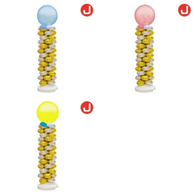 9"クラスタータワーキットJ 2Mシルバーx2Mゴールドx(Bパールライトブルー,Pパールピンク,Yパールイエロー,Rパールレッド,RHレッド)|誉PRINTING