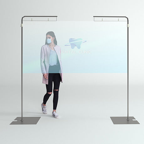 【コロナ対策】飛沫感染対策カーテン付フロアスタンド|誉PRINTING