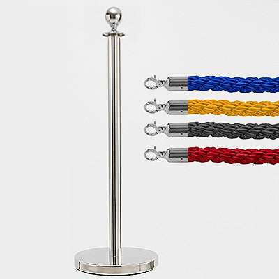 ロープパーテーションQ01Aシルバー|誉PRINTING