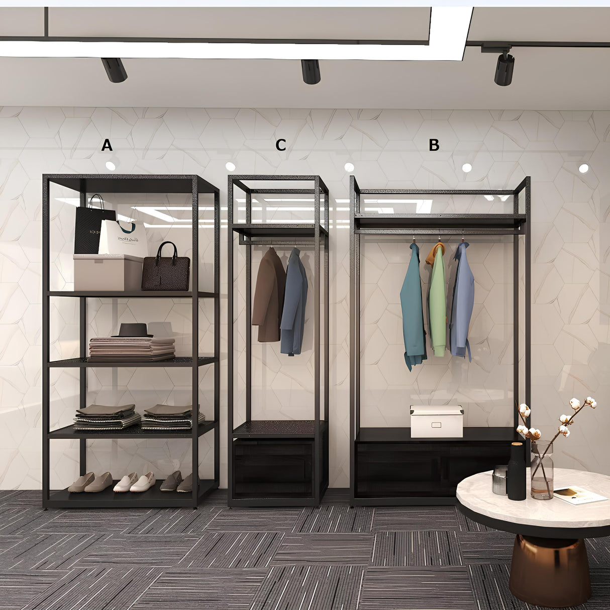 カスタマイズ製メタルハンガーラック01|誉PRINTING