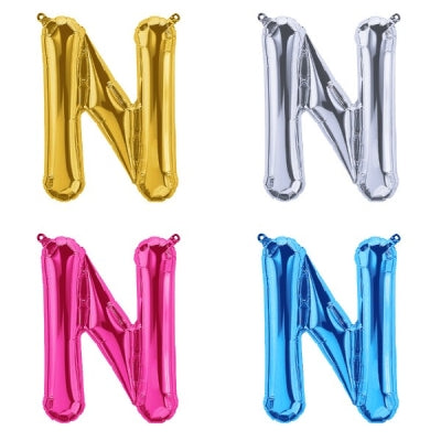 プレミアムレターバルーン (ローズゴールド,シルバー,マゼンタ,ブルー)(16",34")「N」|誉PRINTING