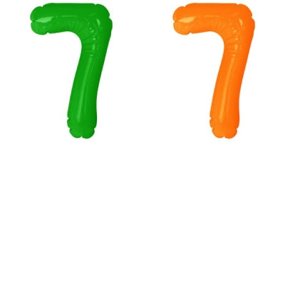 エアポップレターバルーン (ピンク,レッド,ブルー,イエロー,グリーン,オレンジ) 「7」|誉PRINTING