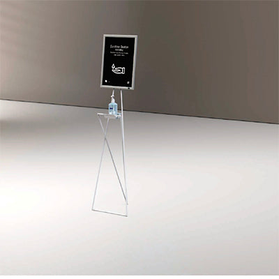【コロナ対策】消毒液用 A3パネル付スタンド AHS-013|誉PRINTING
