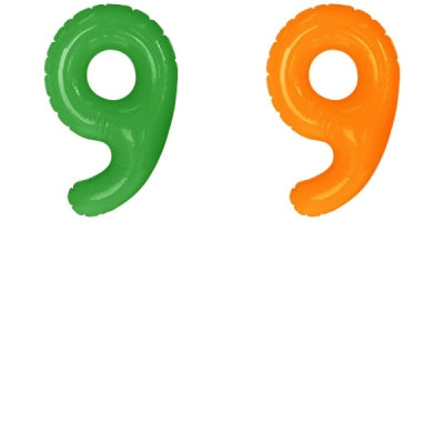 エアポップレターバルーン (ピンク,レッド,ブルー,イエロー,グリーン,オレンジ) 「9」|誉PRINTING