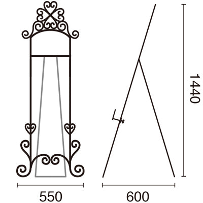 【スタンドのみ】アイアンデコイーゼル L ブラック|誉PRINTING